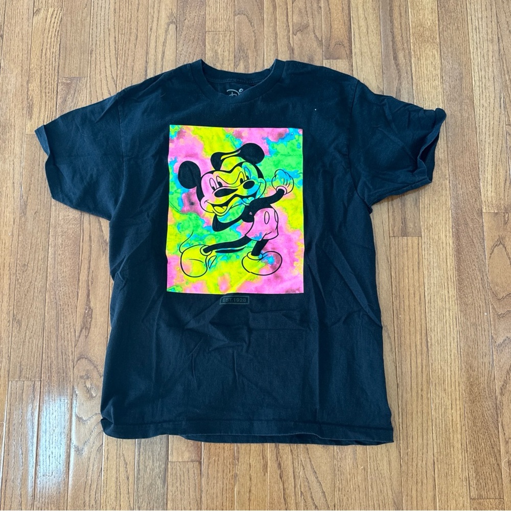 Disney Black T-Shirt with Colorful Mickey Mouse